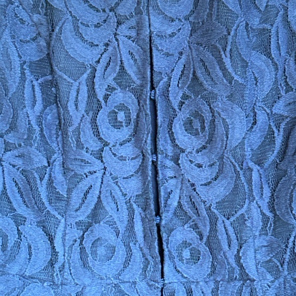 INC International Concepts  Blue Lace Peplum Jacket, Long Sleeves, Size Medium - Picture 15 of 16